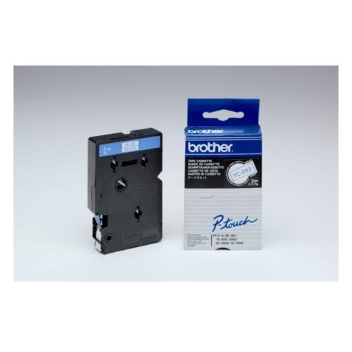 Brother tape azul sobre blanco (TC293), 9mm, laminada