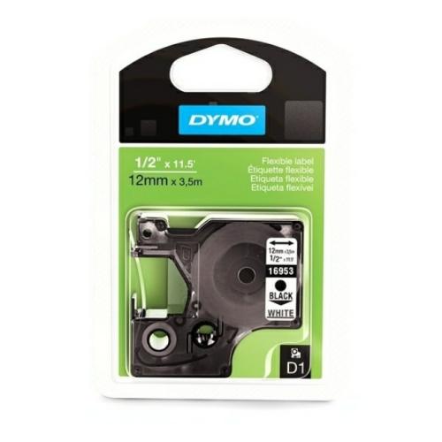 Dymo Cinta de impresión LetraTag negro sobre blanco (16959 / S0718060), 12mm, laminada
