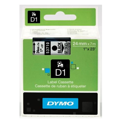 Dymo etiquetas negro sobre transparente (53710 / S0720920), 24mm, laminada