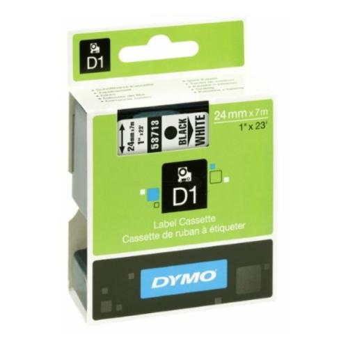Dymo etiquetas negro sobre blanco (53713 / S0720930), 24mm, laminada