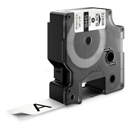 Dymo Banda de vinilo negro sobre blanco (18445 / S0718620), 19mm, laminada