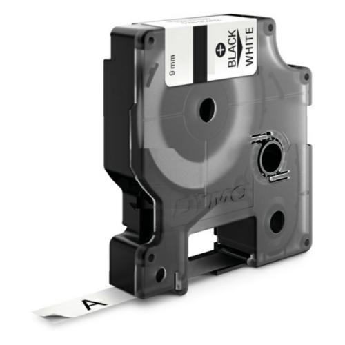 Dymo Banda de poliéster negro sobre blanco (18482 / S0718240), 9mm
