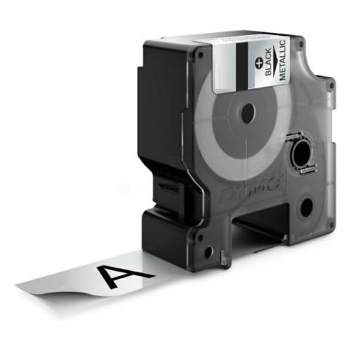 Dymo Banda de poliéster negro sobre metálico (18762 / S0718200), 19mm, extra duradero