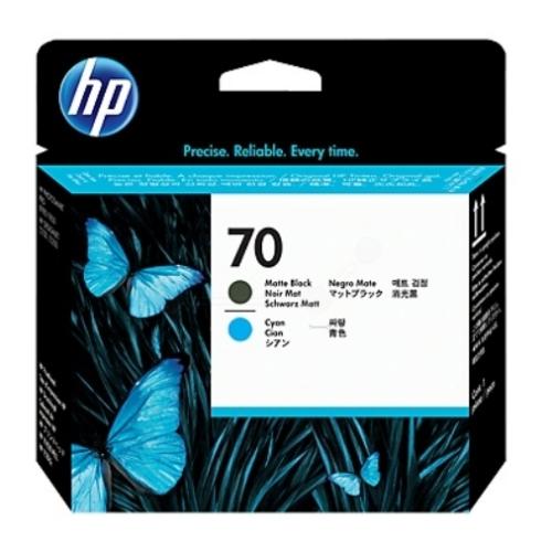 HP cabezal de impresión negro mate / cian (C9404A / 70)