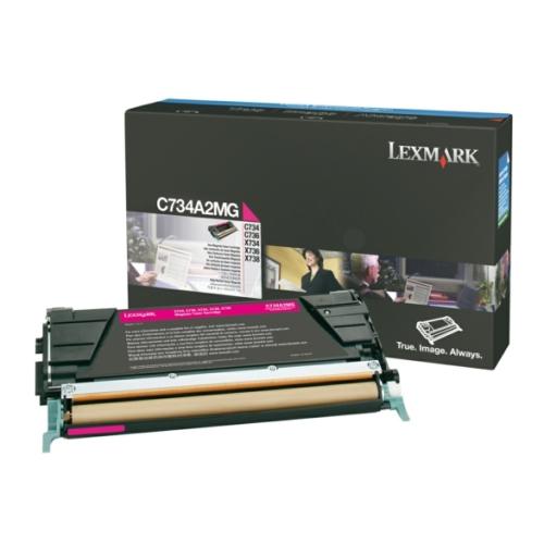 Lexmark cartucho de tóner magenta (C734A2MG / 0C734A2MG)