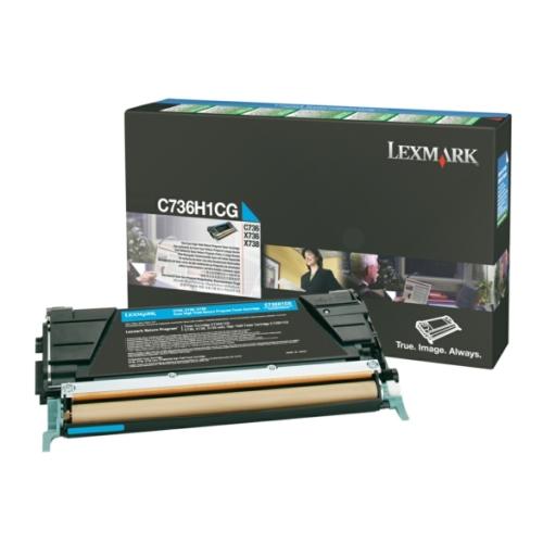 Lexmark cartucho de tóner cian (C736H1CG / 0C736H1CG) (Retorno)