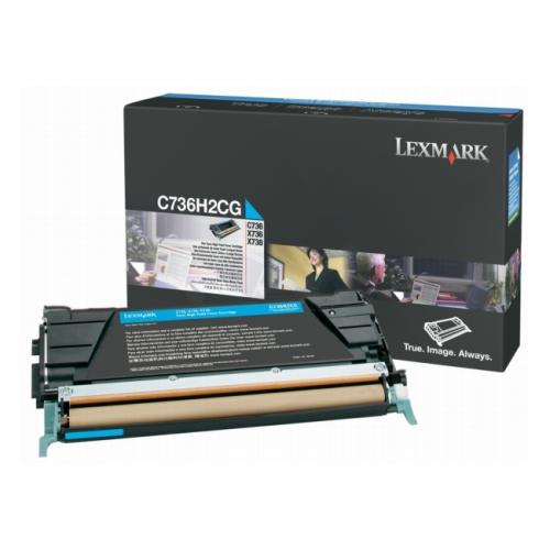 Lexmark cartucho de tóner cian (C736H2CG / 0C736H2CG)