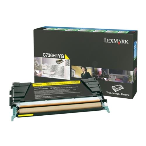 Lexmark cartucho de tóner amarillo (C736H1YG / 0C736H1YG) (Retorno)