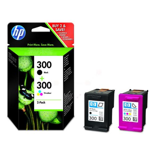 HP cartucho de tinta negro / color (CN637EE / 300) (Paquete Doble, multipack)