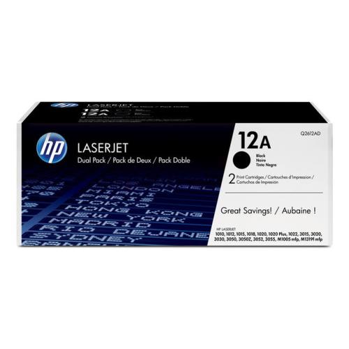 HP cartucho de tóner negro (Q2612AD / 12AD) (Paquete Doble)