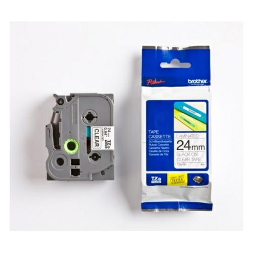 Brother tape negro sobre transparente (TZE151), 24mm, laminada