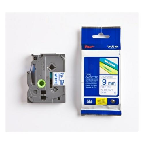 Brother tape azul sobre blanco (TZE223), 9mm, laminada