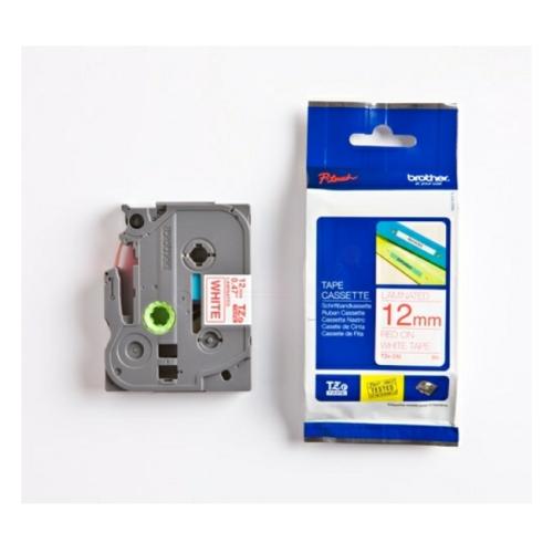 Brother tape rojo sobre blanco (TZE232), 12mm, laminada
