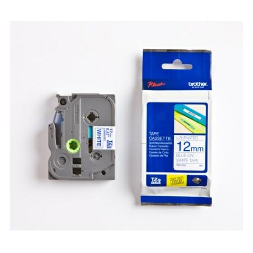 Brother tape azul sobre blanco (TZE233), 12mm, laminada