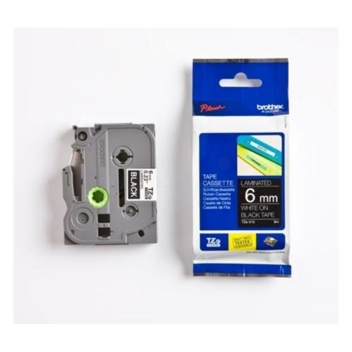 Brother tape blanco sobre negro (TZE315), 6mm, laminada