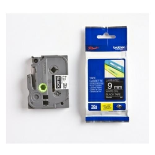 Brother tape blanco sobre negro (TZE325), 9mm, laminada