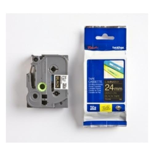 Brother tape dorado sobre negro (TZE354), 24mm, laminada