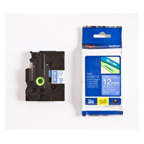 Brother tape blanco sobre azul (TZE535), 12mm, laminada