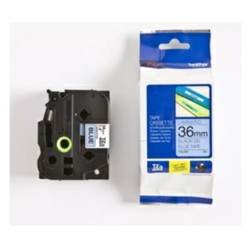 Brother tape negro sobre azul (TZE561), 36mm, laminada