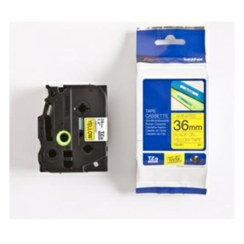 Brother tape negro sobre amarillo (TZE661), 36mm, laminada
