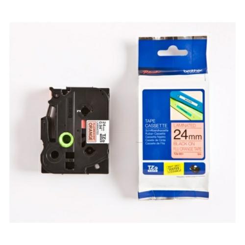 Brother tape negro sobre signal naranja (TZEB51), 24mm, laminada