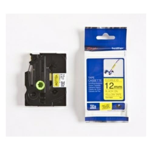 Brother tape negro sobre amarillo (TZEFX631), 12mm, flexible laminated