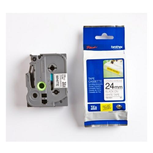 Brother tape negro sobre blanco (TZES251), 24mm, laminada