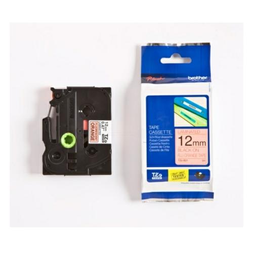 Brother tape negro sobre signal naranja (TZEB31), 12mm, laminada