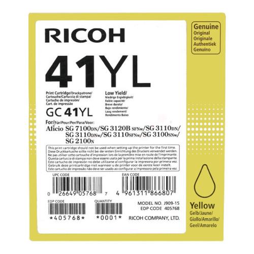 Ricoh cartucho de tinta amarillo (405768 / GC41YL)