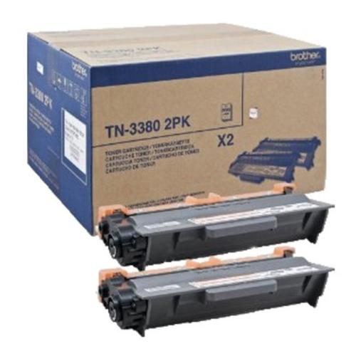 Brother cartucho de tóner negro (TN3380TWIN / TN33802PK) (Paquete Doble, alta capacidad)