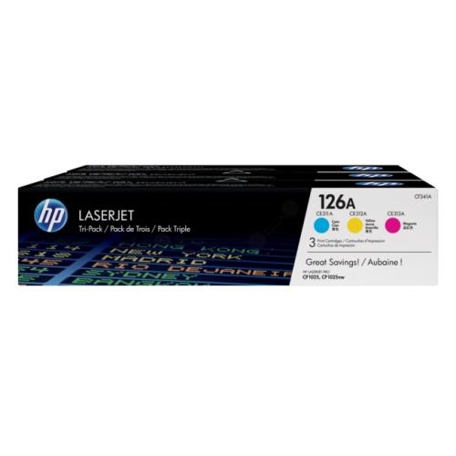 HP cartucho de tóner cian / magenta / amarillo (CF341A / 126A) (rainbow kit)