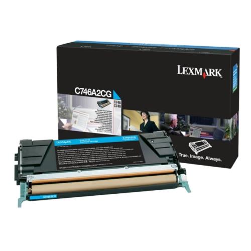Lexmark cartucho de tóner cian (C746A2CG / 0C746A2CG)