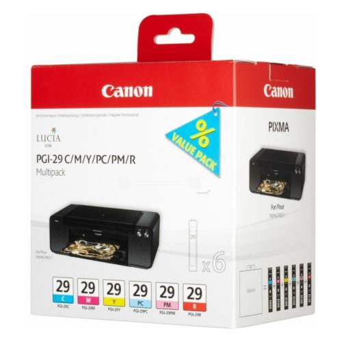 Canon cartucho de tinta cian / magenta / amarillo / foto cian / magenta foto (4873B005 / PGI29) (multipack)
