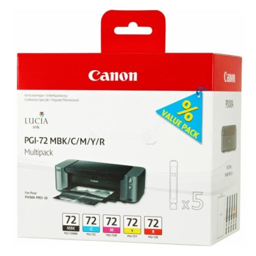 Canon cartucho de tinta negro mate / cian / magenta / amarillo / rojo (6402B009 / PGI72) (multipack)