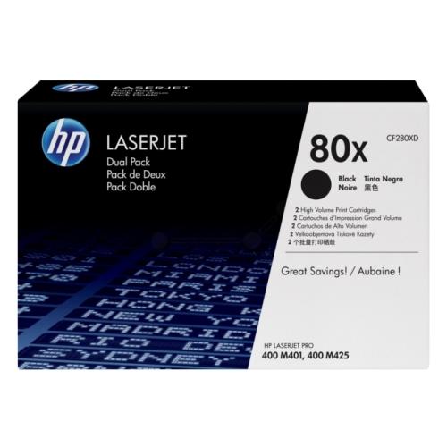 HP cartucho de tóner negro (CF280XD / 80X) (Paquete Doble, alta capacidad)