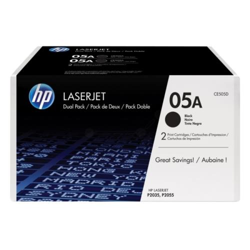 HP cartucho de tóner negro (CE505D / 05A) (Paquete Doble)
