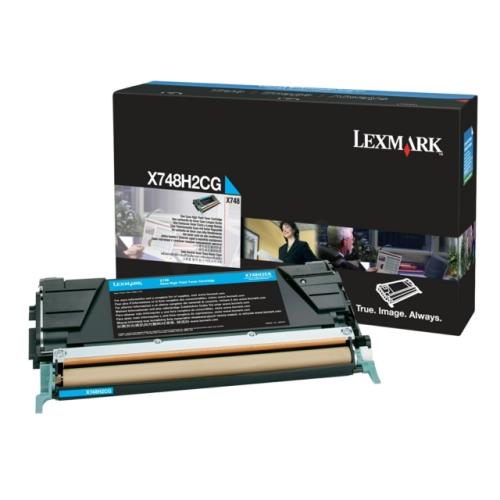 Lexmark cartucho de tóner cian (X748H2CG / 0X748H2CG)