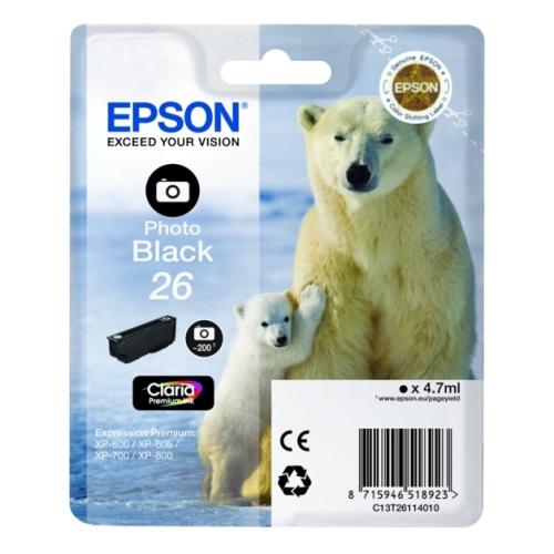 Epson cartucho de tinta foto negra (C13T26114012 / 26)
