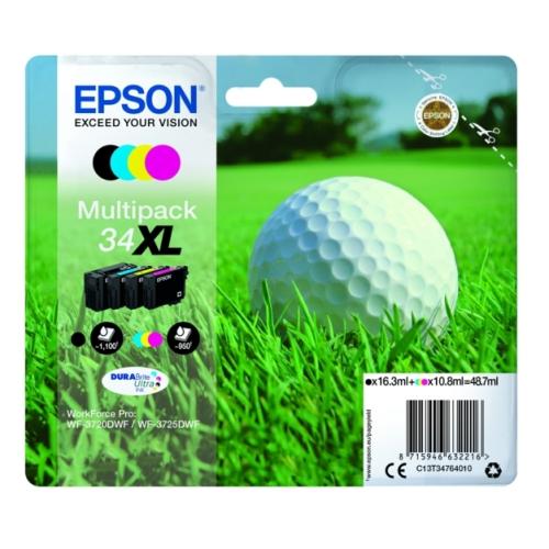 Epson cartucho de tinta negro / cian / magenta / amarillo (C13T34764010 / 34XL) (multipack, alta capacidad)