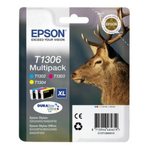 Epson cartucho de tinta cian / magenta / amarillo (C13T13064012 / T1306) (multipack)