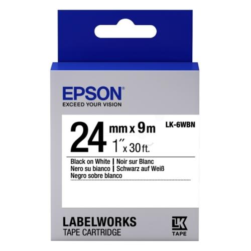 Epson cinta negro / blanco (C53S656006 / LK6WBN)