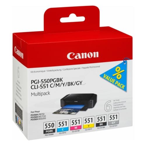 Canon cartucho de tinta negro / cian / magenta / amarillo / gris (6496B005 / PGI550CLI551) (multipack)