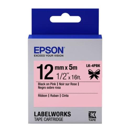 Epson etiquetas black/Rosa (C53S654031 / LK4PBK)