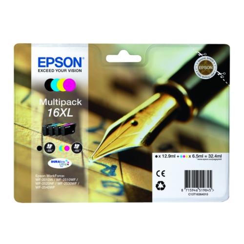 Epson cartucho de tinta negro / cian / magenta / amarillo (C13T16364012 / 16XL) (multipack, alta capacidad)