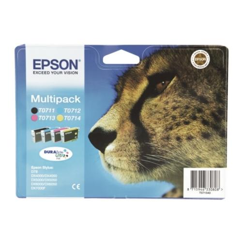 Epson cartucho de tinta negro / cian / magenta / amarillo (C13T07154012 / T0715) (multipack)