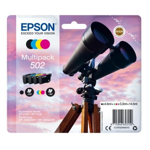 Epson cartucho de tinta negro / cian / magenta / amarillo (C13T02V64010 / 502) (multipack)