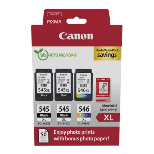 Canon cartucho de tinta negro / color (8286B015 / PG545XL+CL546XL) (Paquete Doble, multipack, alta capacidad)