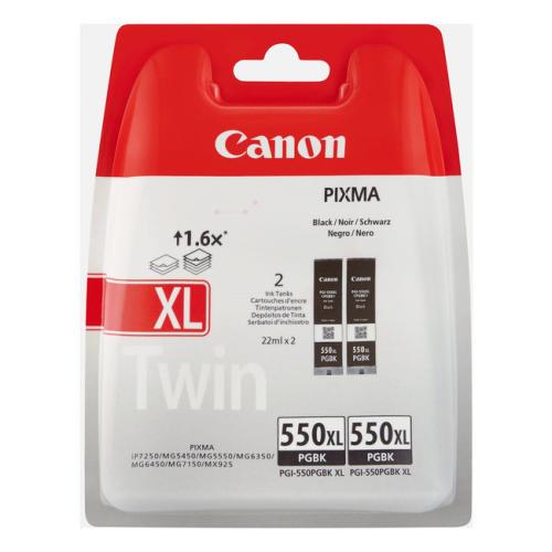 Canon cartucho de tinta negro (6431B010 / PGI550PGBKXL) (Paquete Doble, alta capacidad)