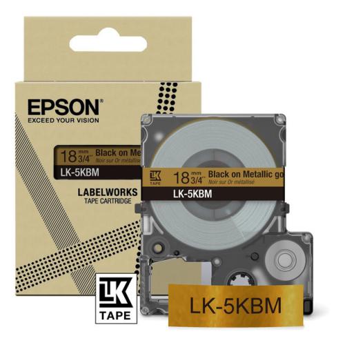 Epson etiquetas negro / dorado (C53S672093 / LK5KBM)