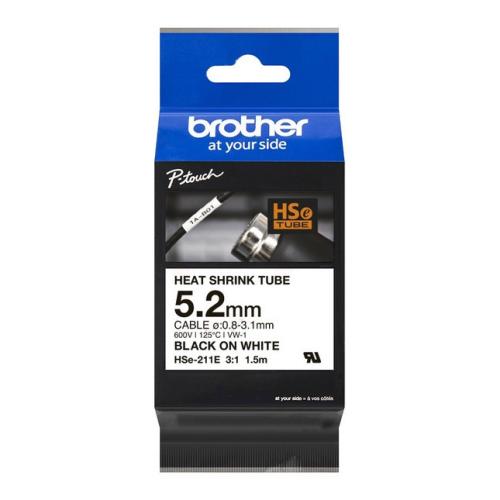 Brother heat shrink tube negro / blanco (HSE211E)